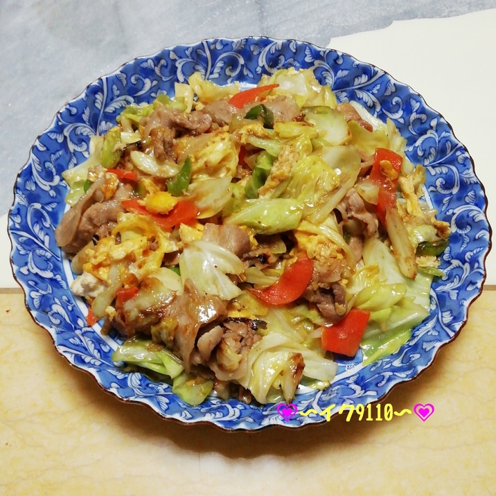 簡単!とろ卵豚キャベツ炒め